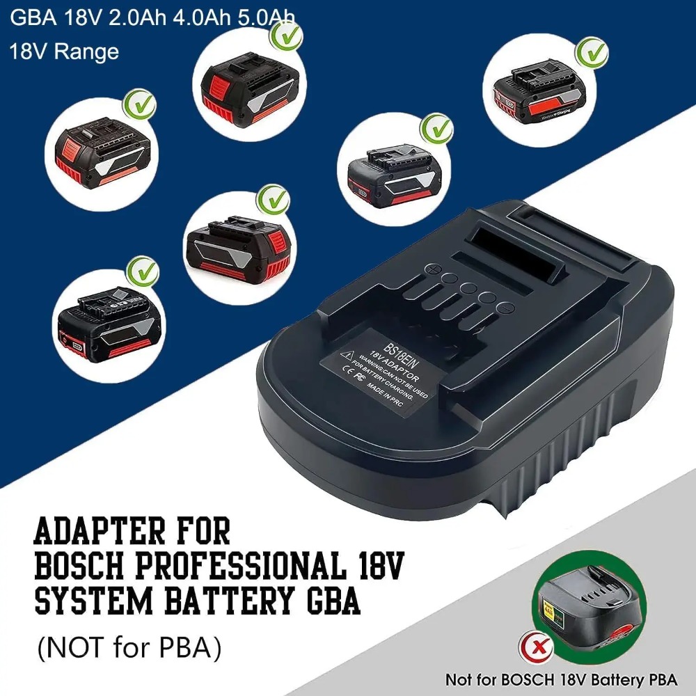 Power Tools Excel - BS18EIN Battery Adapter for Bosch 18V