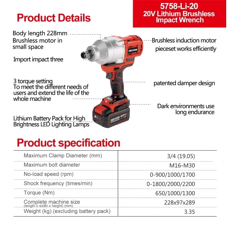 Devon 20V large torque three t - огляд і ціна Power Tools Set