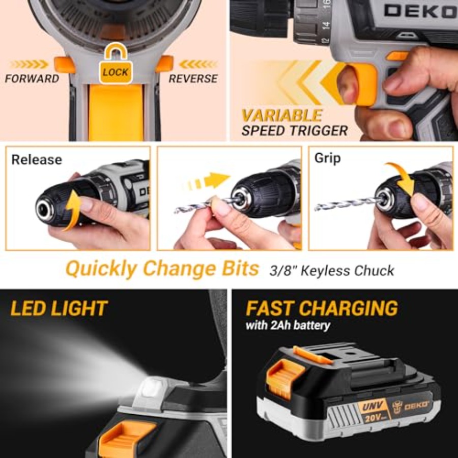 Cordless Drill Tool Kit Set: 2 - огляд і ціна Power Tools Excel